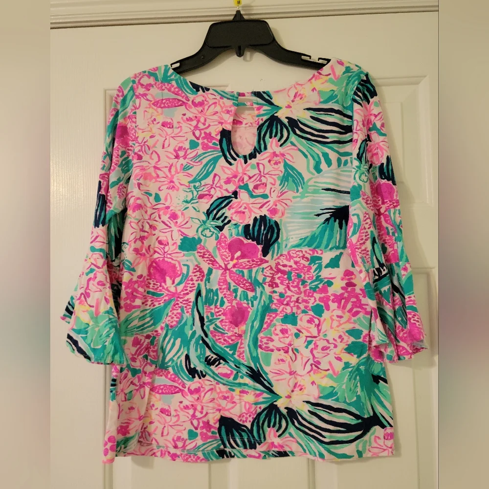 🌸Lilly Pulitzer Fontaine Top in "Multi via Flora"🌸 - Picture 8 of 13